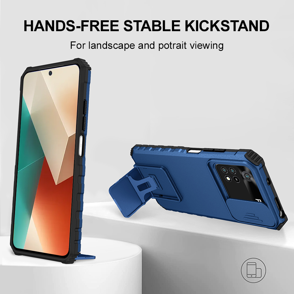 Kickstand Adjustable - เคสกันกระแทกสำหรับ Xiaomi 11T Pro Lite พร้อมฝาปิดเลนส์กล้องแบบเลื่อนได้