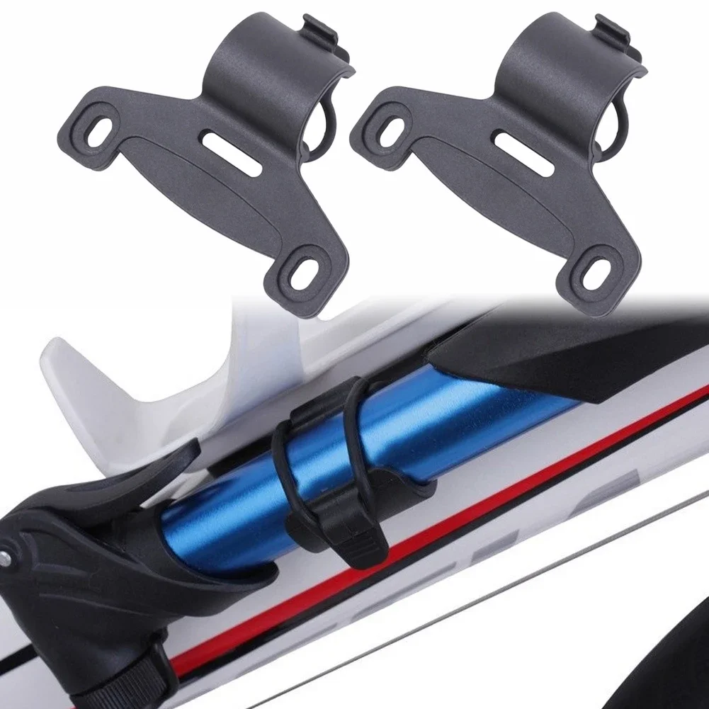 Bike Pump Frame Mount - ที่ยึดปั๊มจักรยานแบบพกพา 2 ชิ้น สายรัดซิลิโคน ที่ยึดปั๊มลมจักรยาน พร้อมคลิปยึด