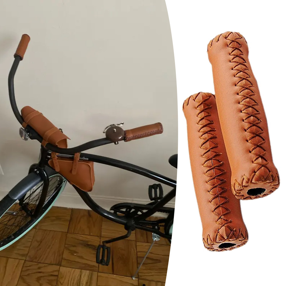Cycling In City - 1คู่จักรยานเสือภูเขาHandlebar Grips Cover City BikeจักรยานเสือหมอบหนังHandlebarจักรยานGripsจักรยานRetroขี่จักรยานGripครอบคลุม