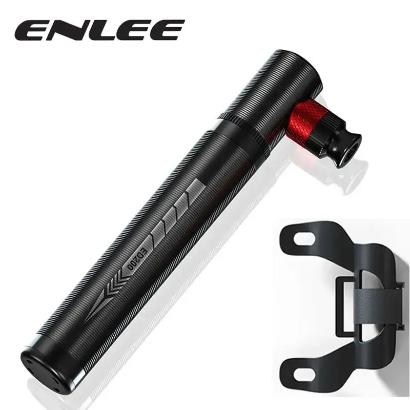 Bike Pump Frame Mount - ENLEE ปั๊มลมจักรยานแบบพกพาขนาดเล็ก วาล์วอเนกประสงค์สำหรับจักรยานเสือภูเขา บาสเก็ตบอล อุปกรณ์เสริมสำหรับการปั่นจักรยานที่บ้าน