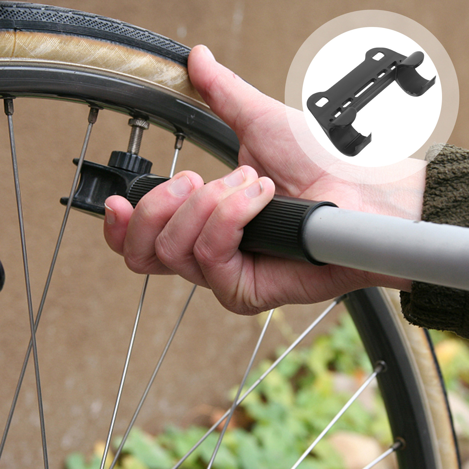 Bike Pump Frame Mount - ที่ยึดปั๊มลมจักรยานแบบมืออาชีพ 5 ชิ้น วัสดุไนลอน น้ำหนักเบา แข็งแรง