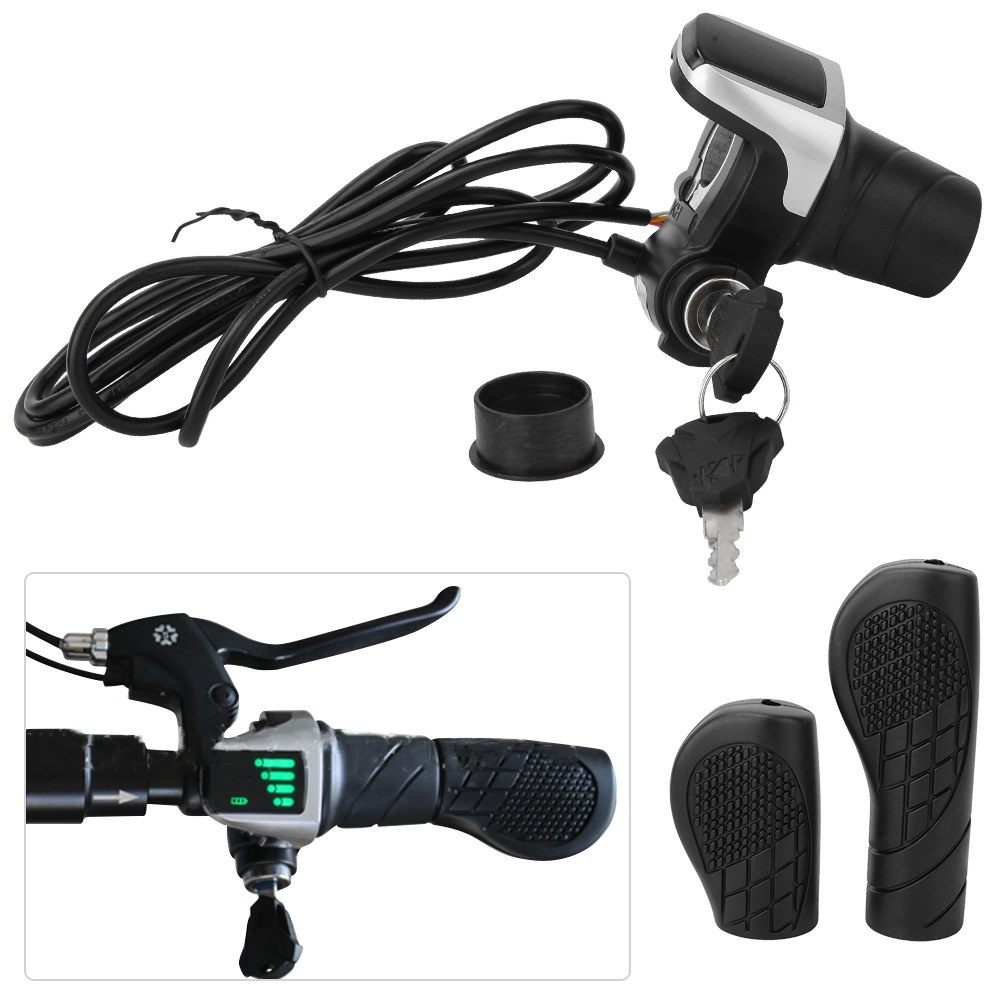 Commuter Bike Lock - แฮนด์จับแบบหมุนพร้อมจอ LCD และกุญแจล็อคสำหรับจักรยานไฟฟ้า 36V