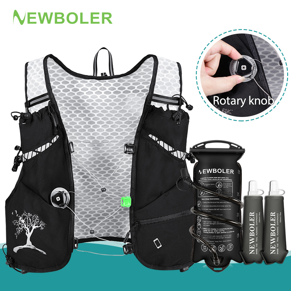 Cycling Commuter Backpack - NEWBOLER 8L กระเป๋าเป้สะพายหลังสำหรับวิ่งเทรลกลางแจ้งน้ำหนักเบาเป็นพิเศษผู้หญิงผู้ชายวิ่งแข่งไฮเดรชั่น เวสต์ วิสต์ แมร์ราธอนกระเป๋าจักรยานสำหรับวิ่งมาราธอนเดินป่า