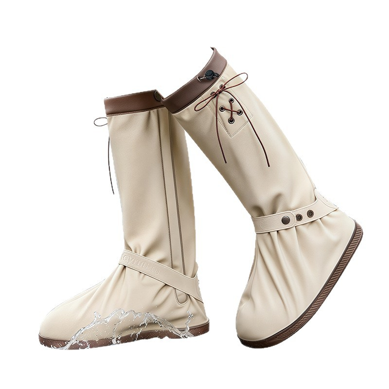 Cycling Commute Shoes - รองเท้ากันฝนทรงสูงแบบยูนิเซ็กส์ ดีไซน์ทันสมัย ปรับขอบได้ ช่องเปิดกว้าง กันลื่น เหมาะสำหรับปั่นจักรยาน