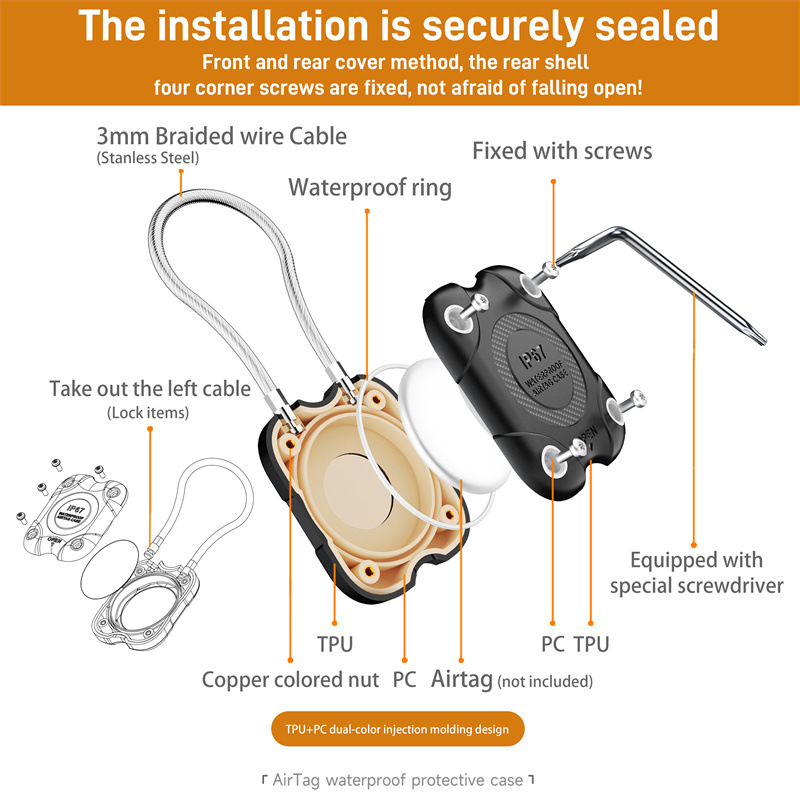 ที่ใส่ AirTag พร้อมสายเคเบิล,  - Chain Lock Combination บทวิจารณ์และราคา